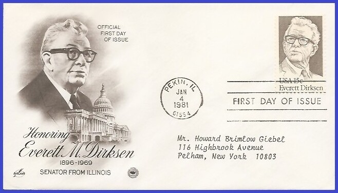 USA3 #1874 ADDR PCS ARTCRAFT FDC   Everett Dirksen