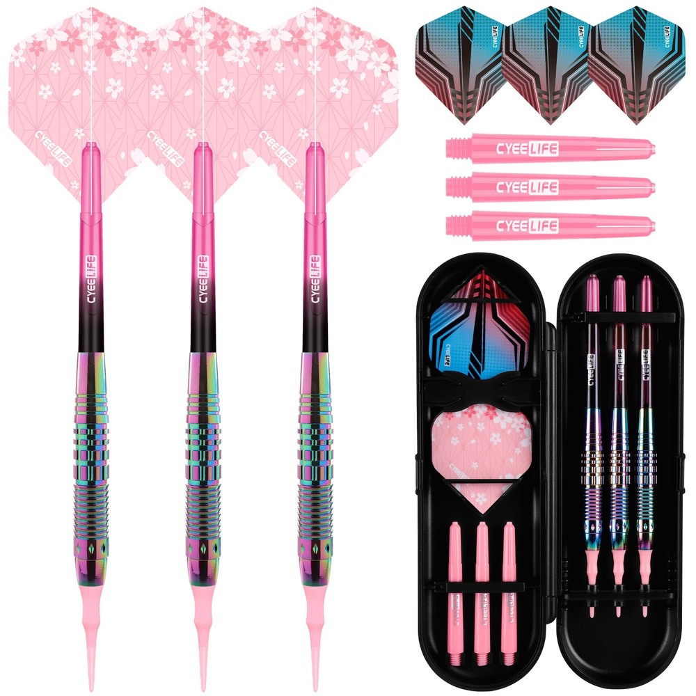Soft Tip Darts Set - Professional Darts Plastic Tip Sets with Brass Barrel +