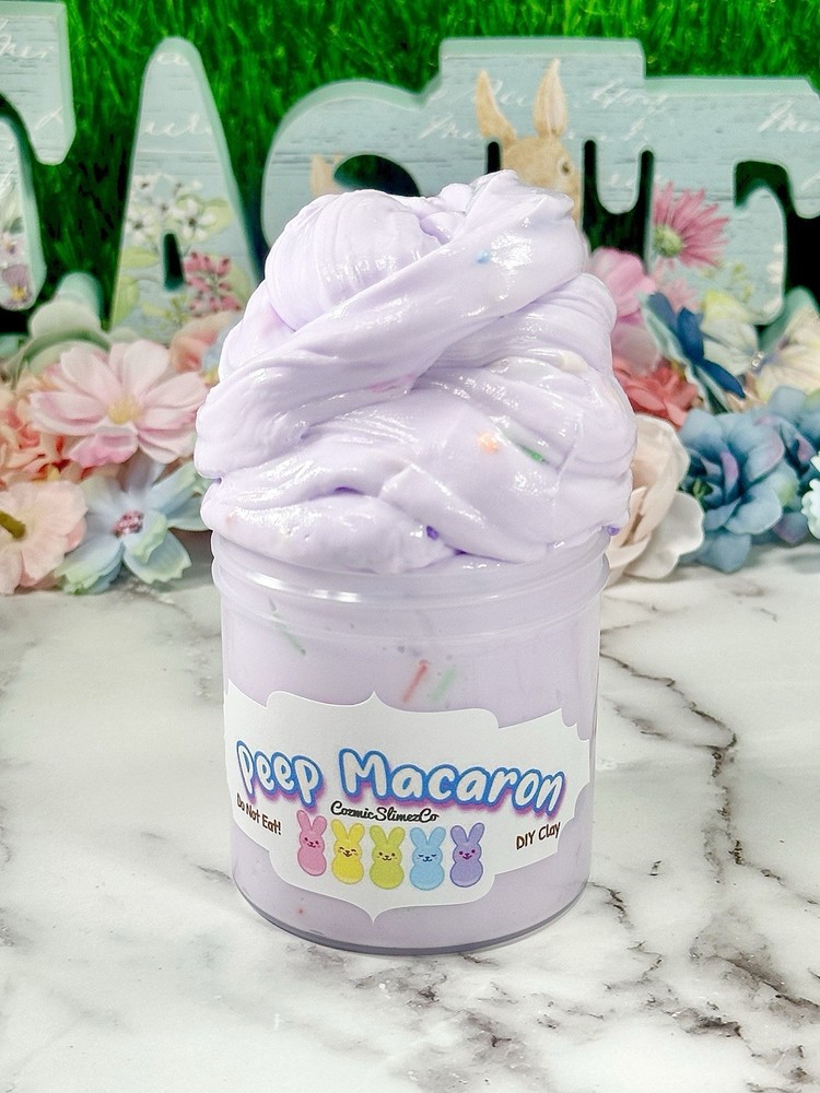 Peep Macaron Thick & Glossy Slime DIY Clay, Easter Theme, Scented, ASMR