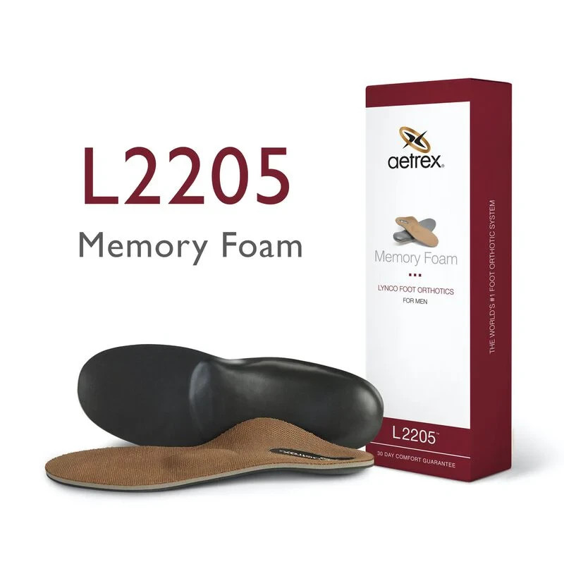 Aetrex Men’s Memory Foam L2205 Orthotics – Insoles w/ Metatarsal & Arch Support