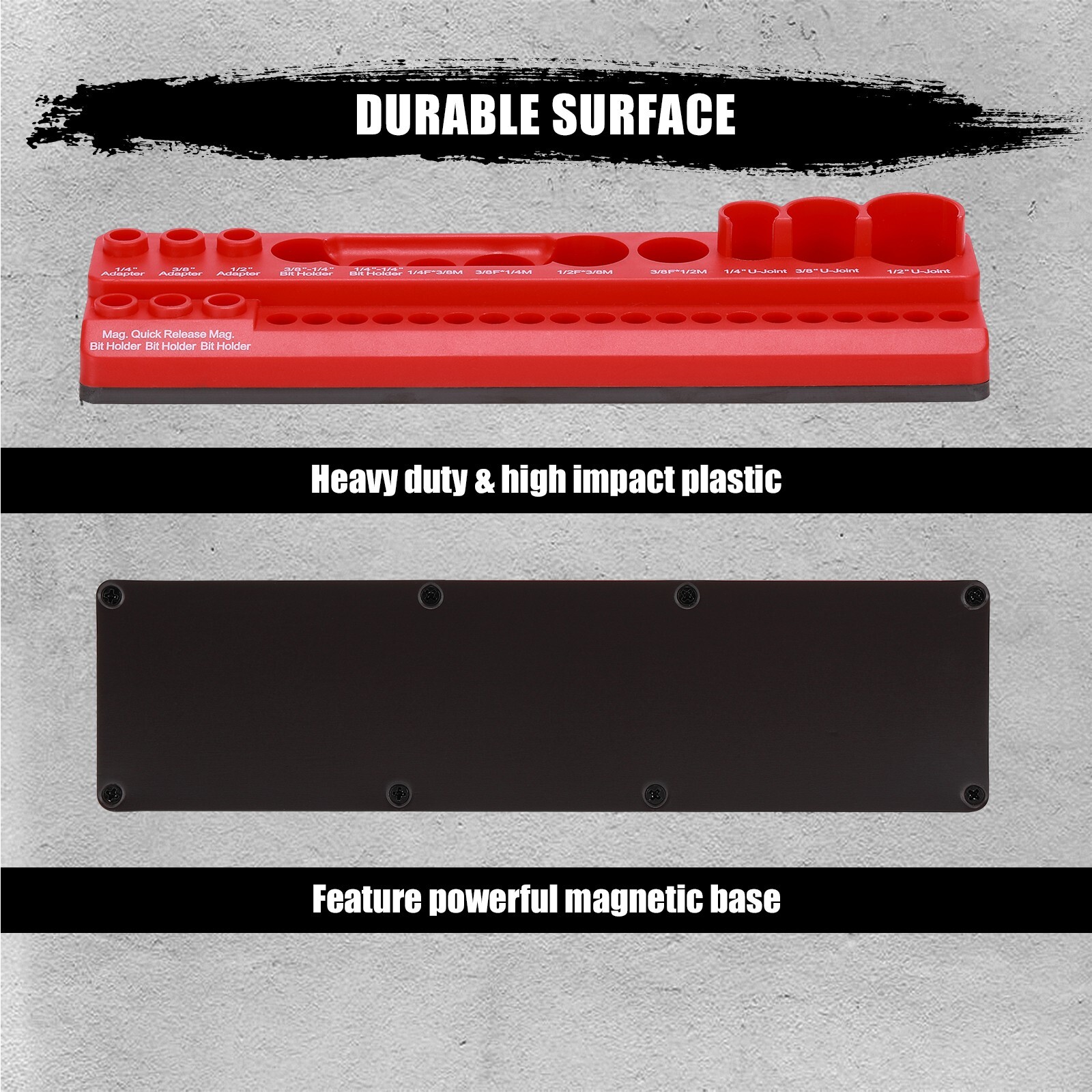 35-Piece Magnetic Socket Accessory Holder, Tool Organizer Tray, Bit Holder