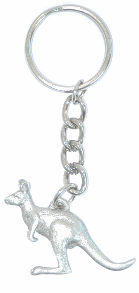 Kangaroo Pewter Keychain