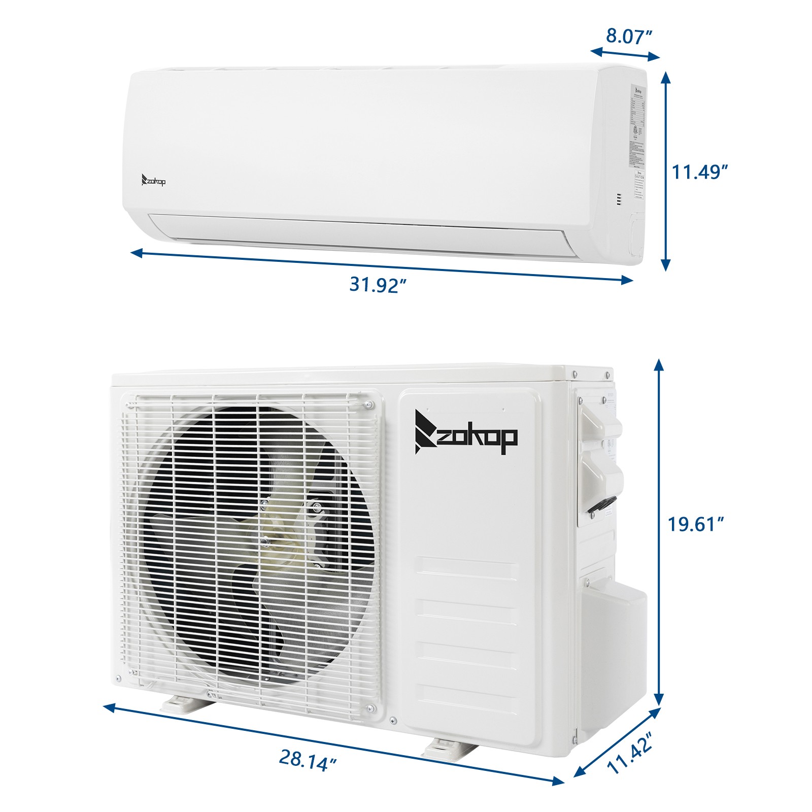 ZOKOP 18,000 BTU Mini Split Air Conditioner & Heater Ductless Inverter 21 SEER2