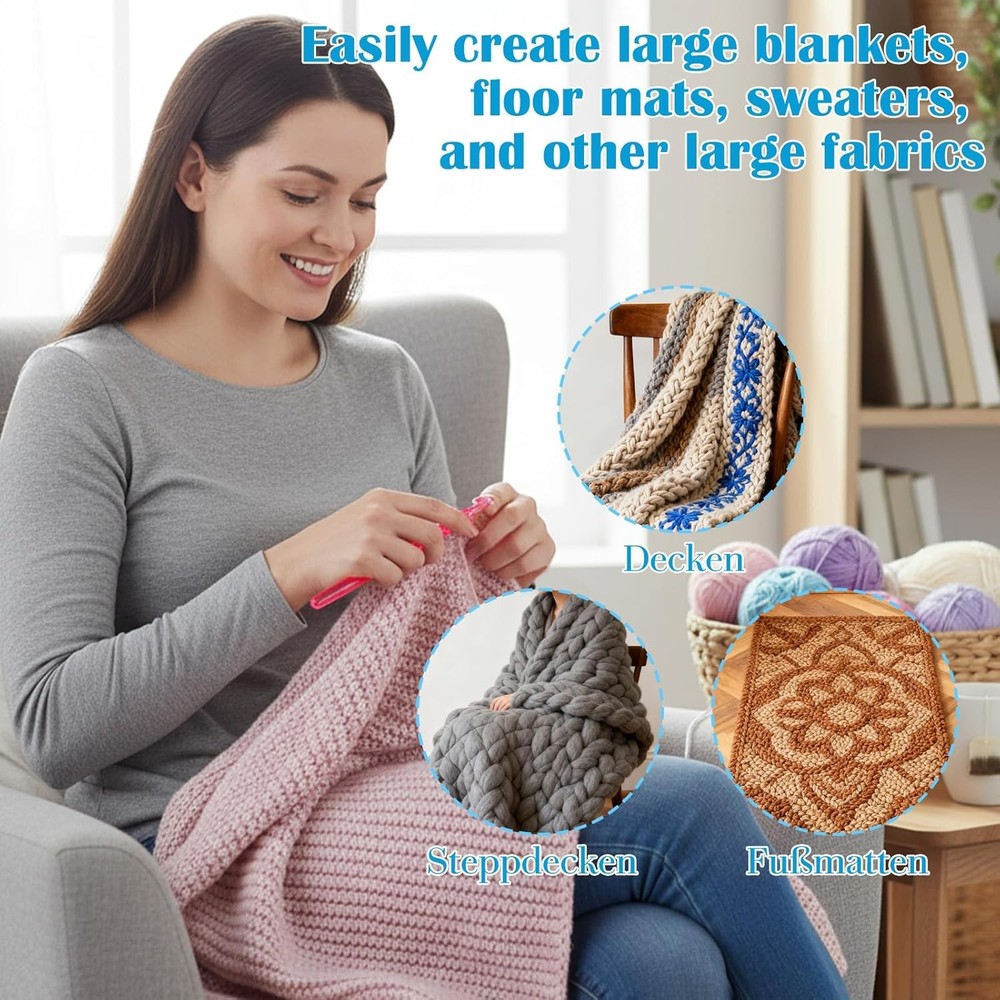 Large Ergonomic Crochet Hooks Set