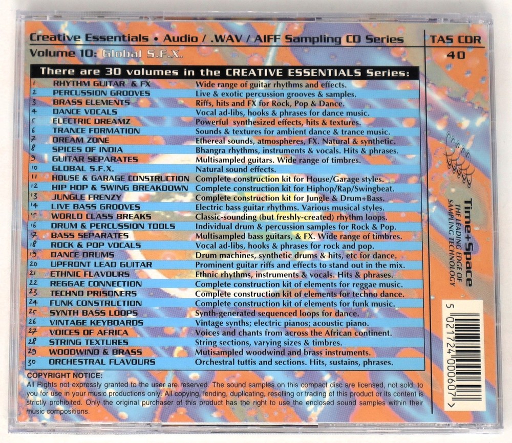 Zero-G Creative Essentials 10 Global SFX Sample/Sound Library/Sampling CD
