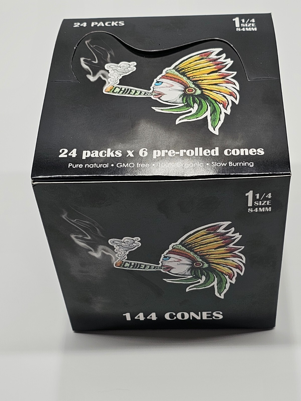 Chiefer's Pre-Rolled Cones 1 1/4 (PRIVATE LABEL) 24 Packs of 6 each (144 )