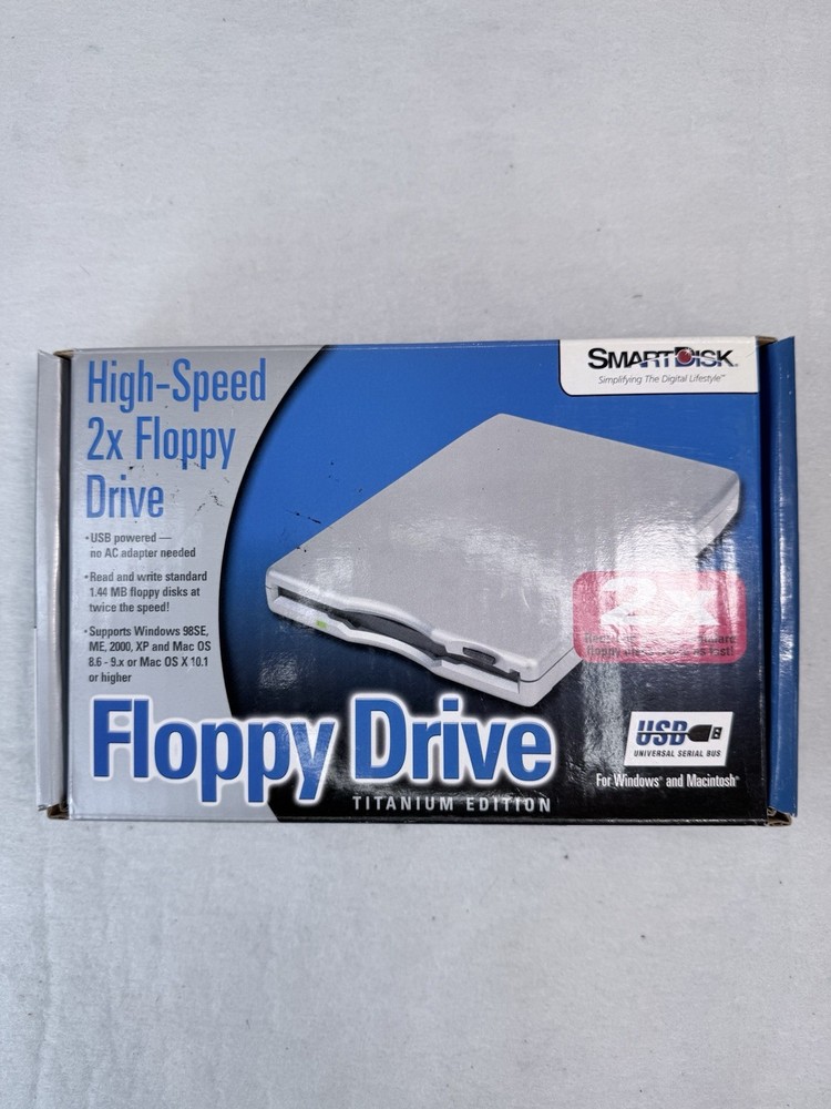 SmartDisk High-Speed USB 3.5" External Floppy Drive FDUSB-TM2 for Windows/Mac