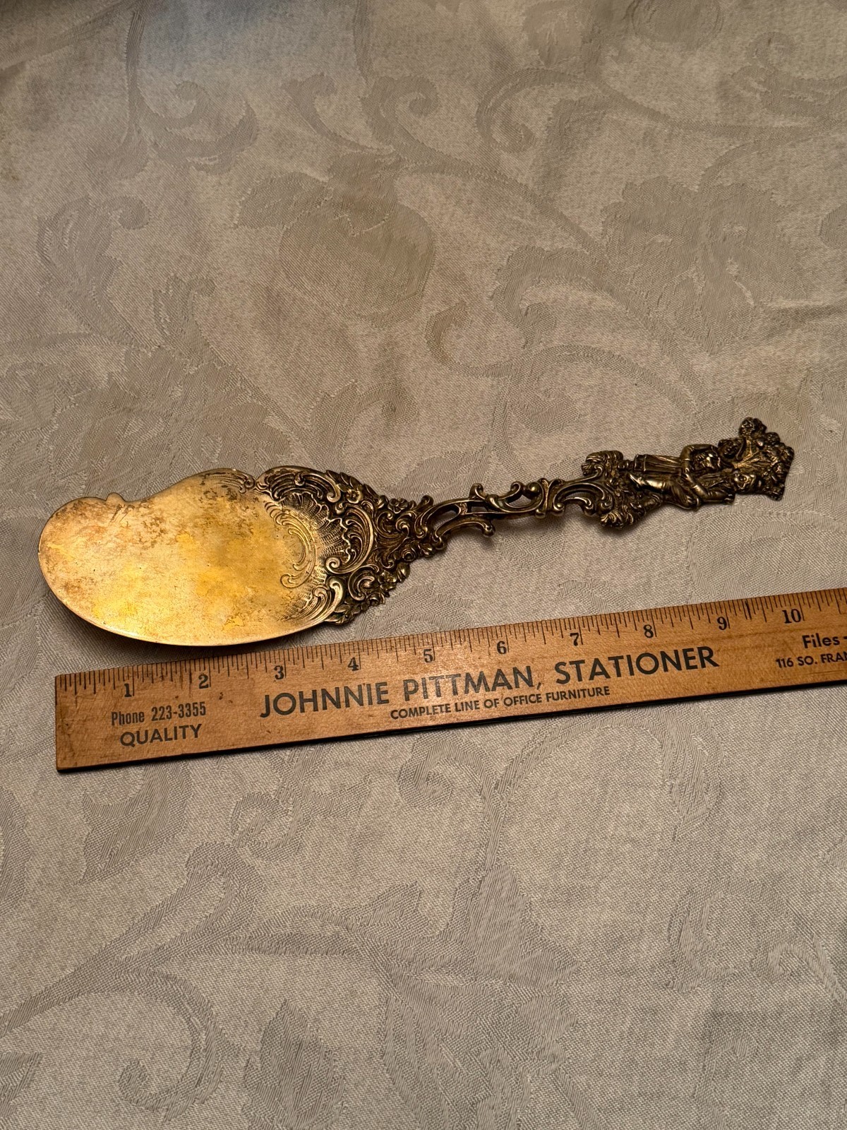 ANTIQUE GERMAN SILVER 800 GOLDWASH CAKE SERVER !!! 124GR NEED POLISH