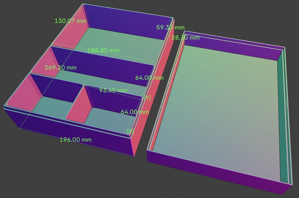3DP Black Custom Monster Box Small Medium & Large Compartments
