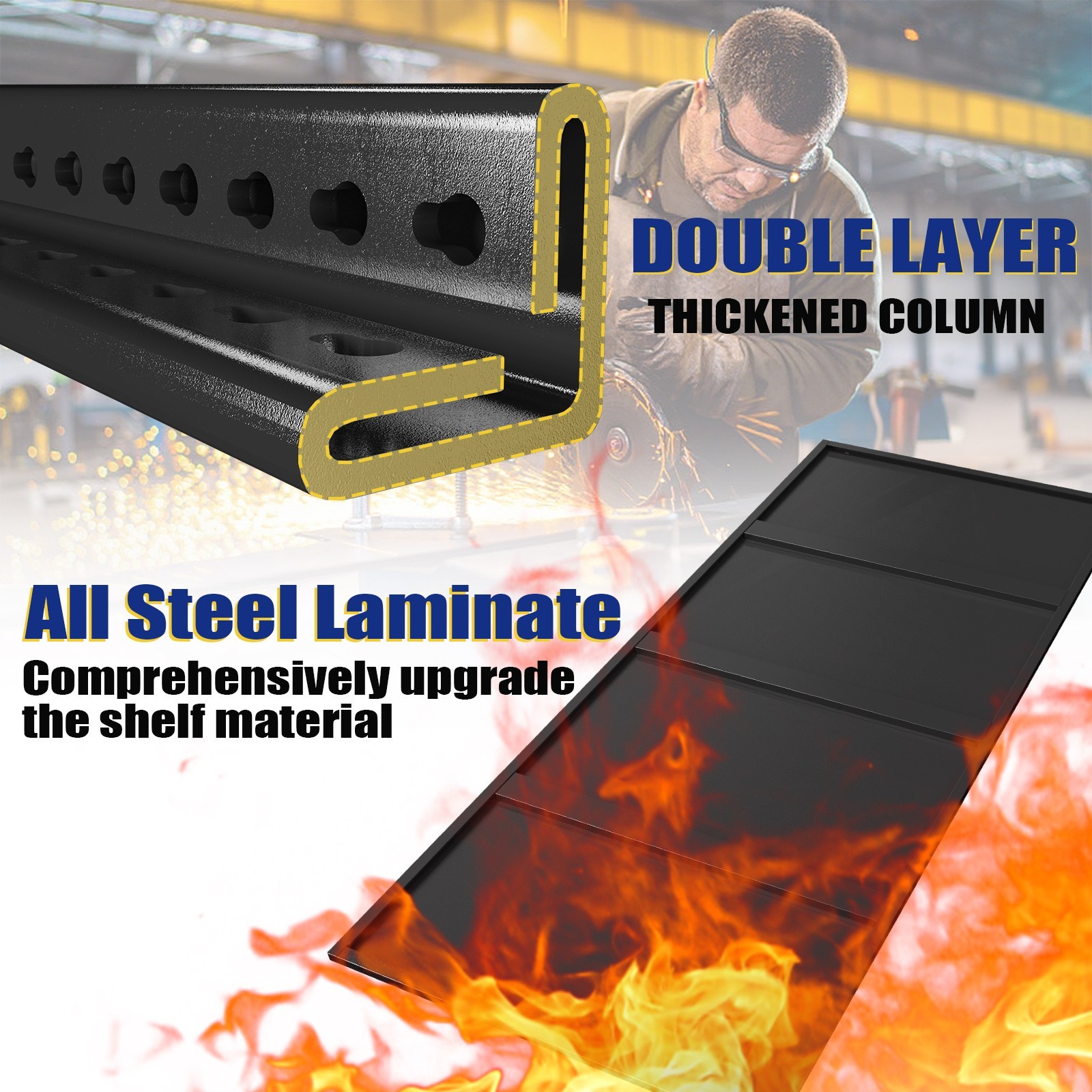 5 Shelf Heavy Duty Garage Shelving Metal Storage Shelves 60"W X 72"H X 24" D New