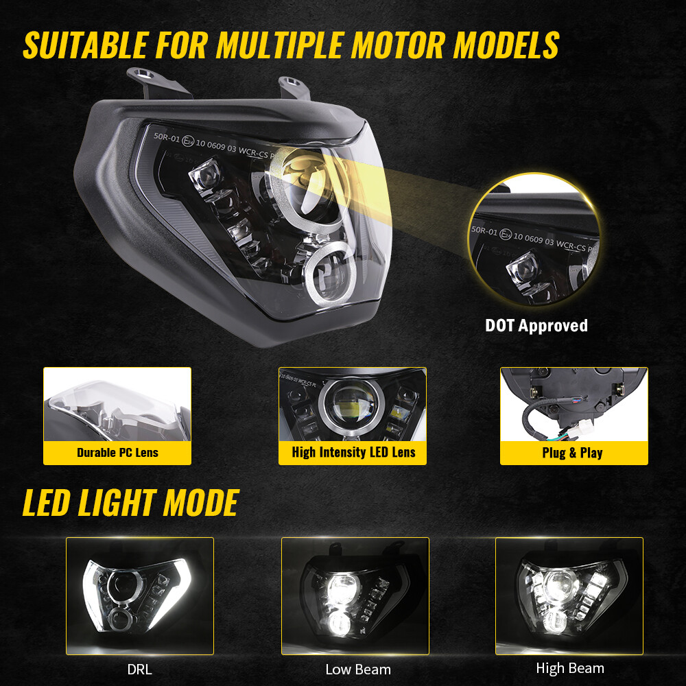 LED Headlight DRL Sealed Assembly For Yamaha FZ09 MT09 2014 2015 2016/MT07 2019