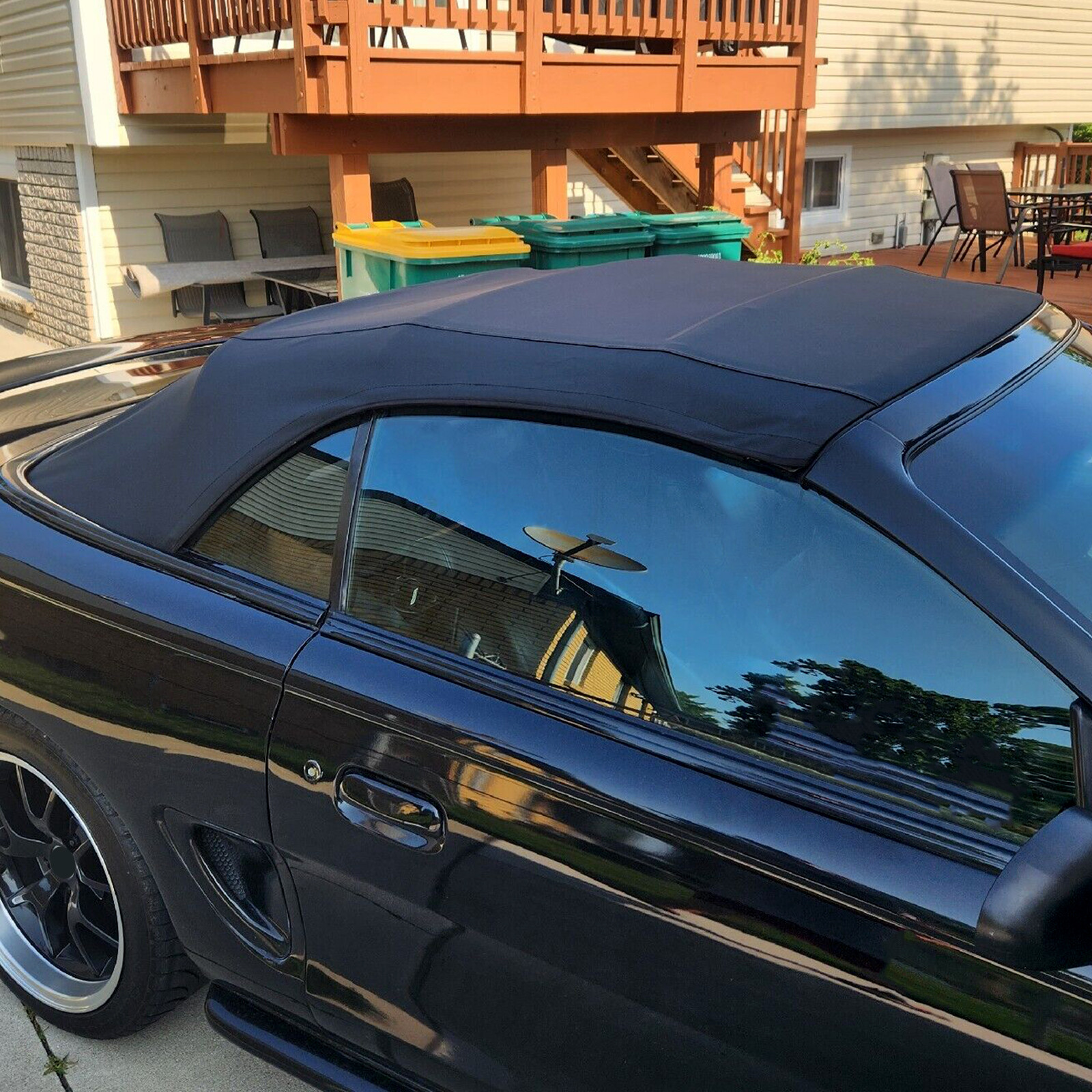 For Ford Mustang 1994-04 Convertible Soft Top w/Heated Glass Window, Black