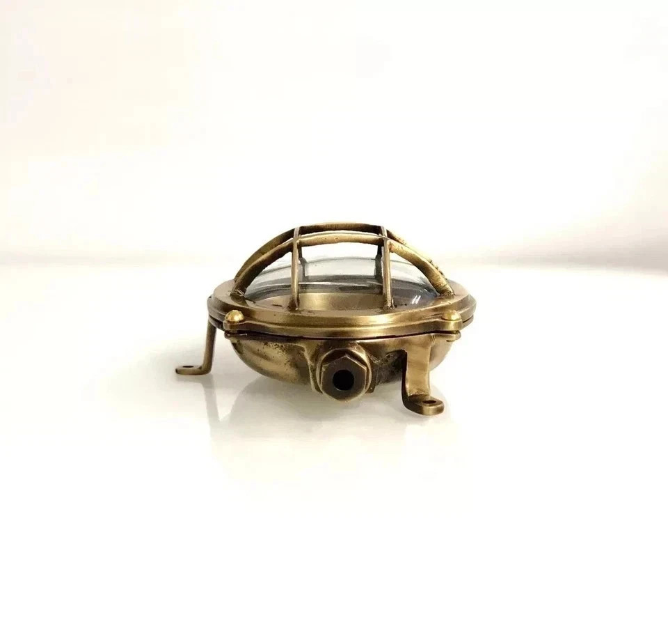 Nautical Marine Solid Brass Small Ship Bulkhead Wall Deck Antique Light 3 Pcs