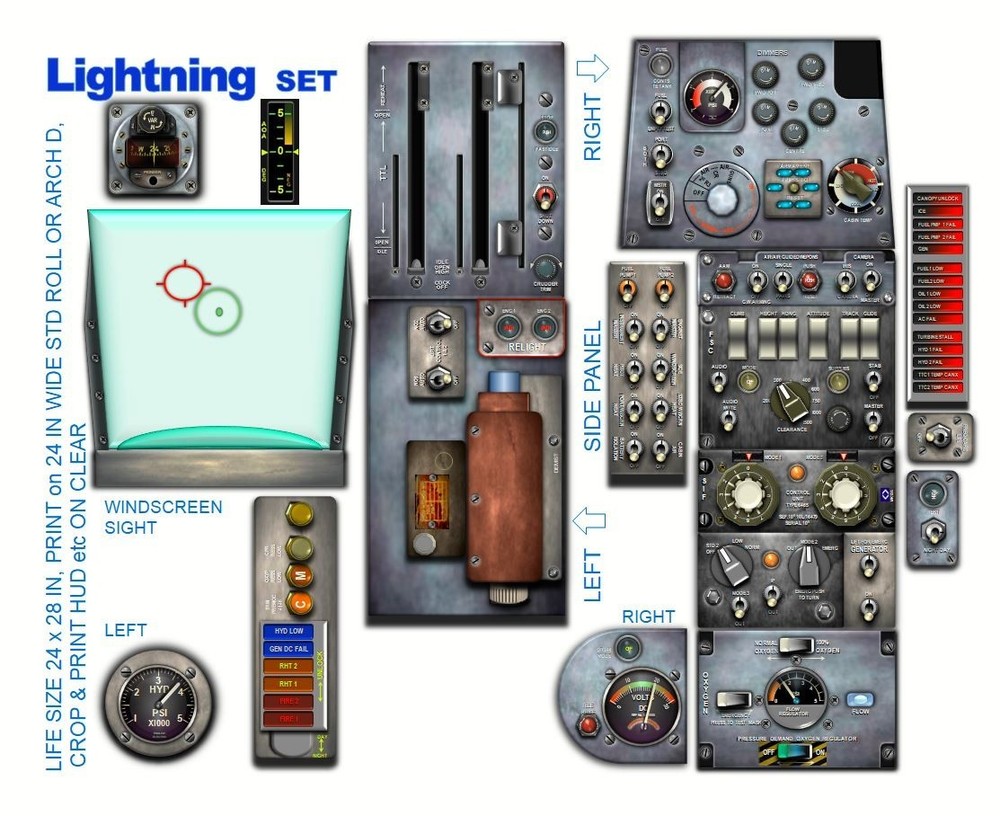 ENGLISH ELECTRIC LIGHTNING COCKPIT instrument panel CDkit