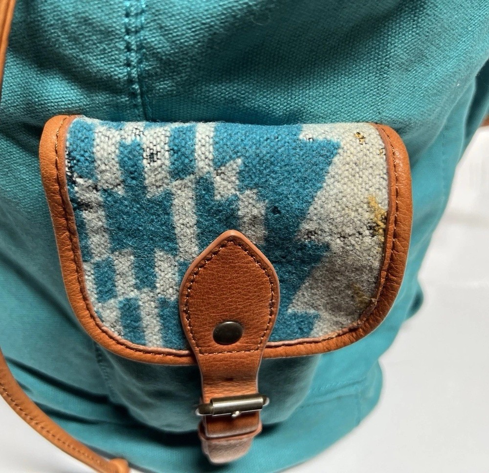 New Pendleton SUNSET PASS Southwestern TURQUOISE Drawstring Backpack Rucksack