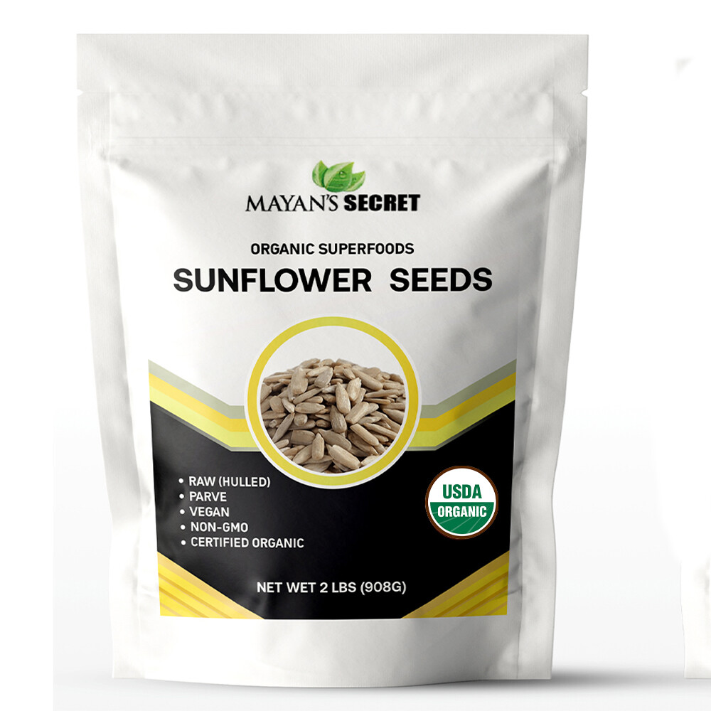 USDA Certified Organic Sunflower Seeds — Raw Kernels,No Shell,Kosher, Bulk