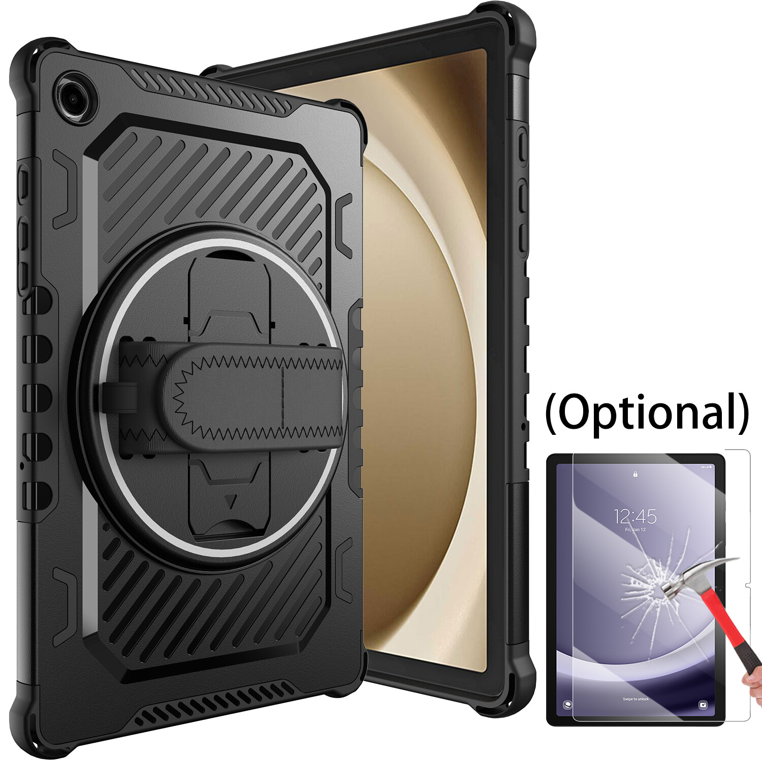 For Samsung Galaxy Tab A11+ 360° Rotatable Tablet Case Cover / Screen Protector