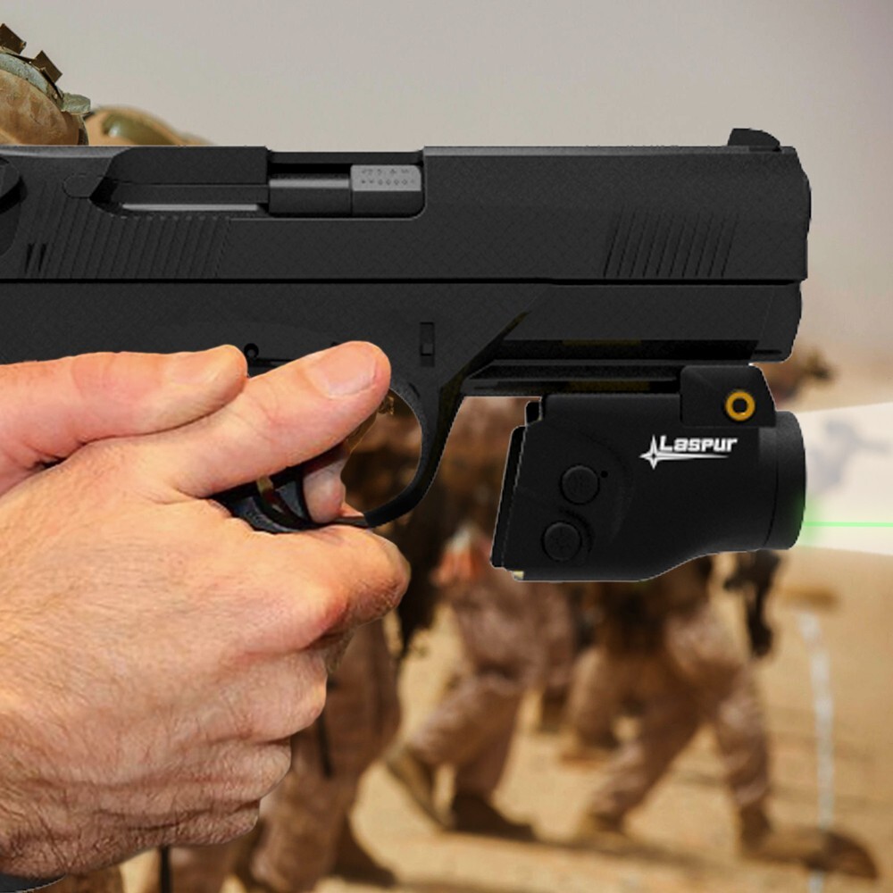 Laspur Sub Compact Green/Red Laser Sight & Flashlight Combo Rechargeable Battery