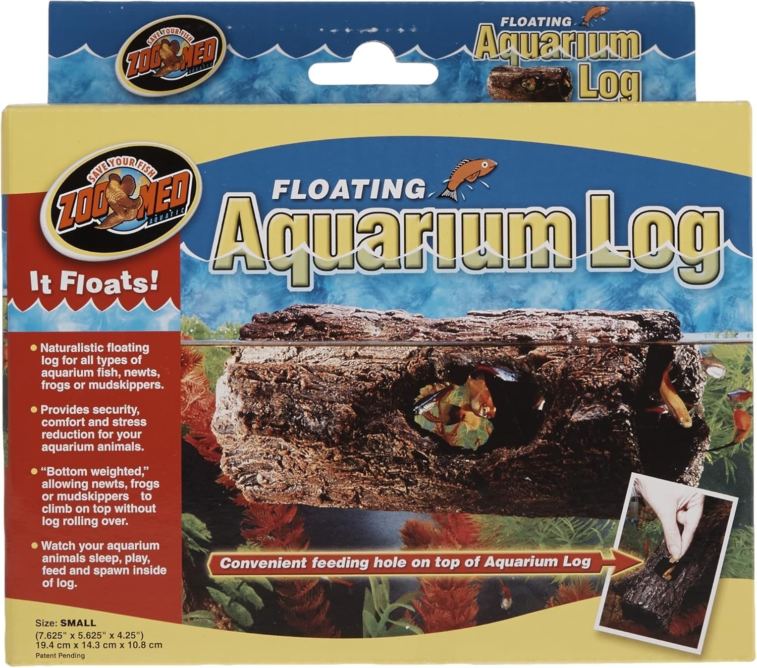 Weighted Floating Aquarium Log Small - Comfort and Security for Aquatic Life
