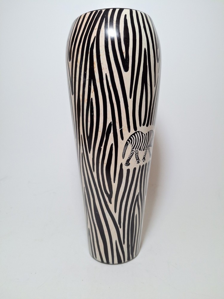Soapstone Zebra Vase