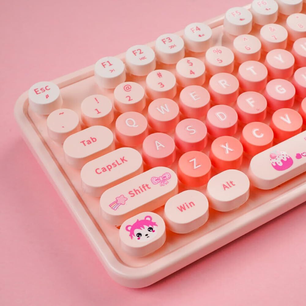 Wireless Keyboard and Mouse Combo2.4G USB Multi-Color Cute Full Size Keyboard...