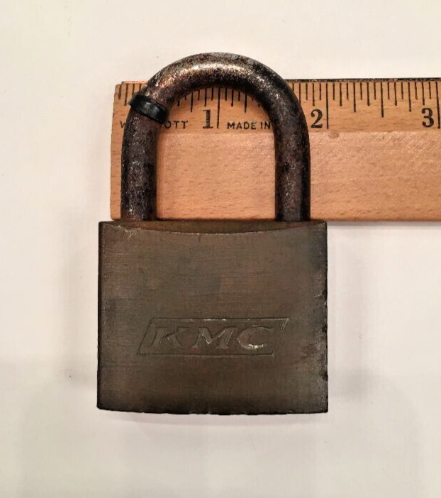 Vintage Solid Brass KMC Padlock with Original Key + extra