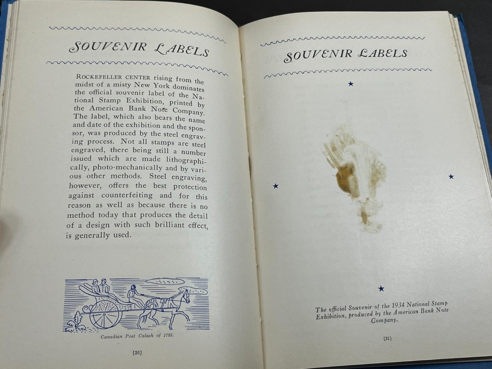 National Stamp 1934 Exhibition Guide Book RCA Building Rockefeller Center