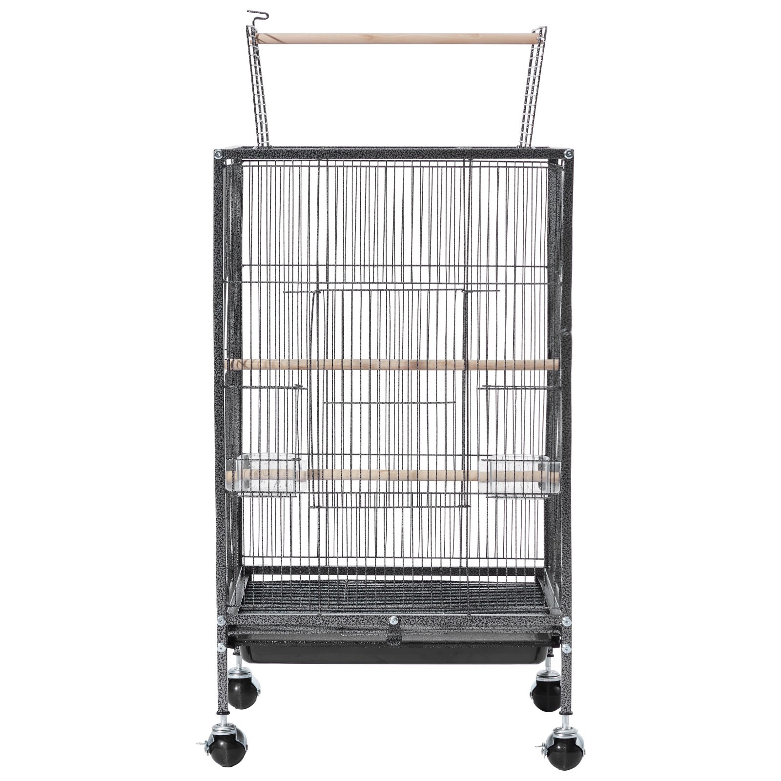 Uimoso Bird Cage with Open Flat Top, 18 x 18 x 30 inch, Wrought Iron Design