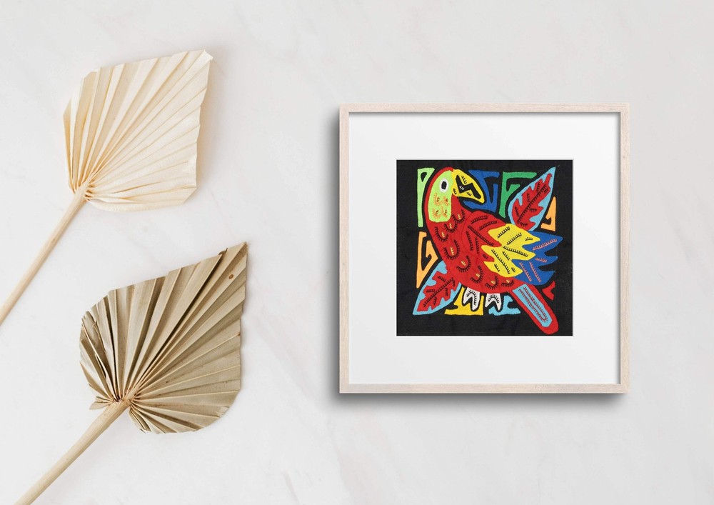Multicolor Red And Blue Bird Molita