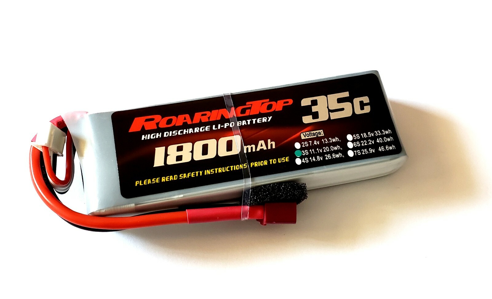 RoaringTop LiPo Battery Pack 35C 1800mAh 3S 11.1V Deans Plug