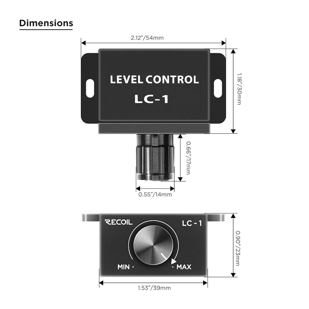 Recoil LC1 RCA Bass Level Controller