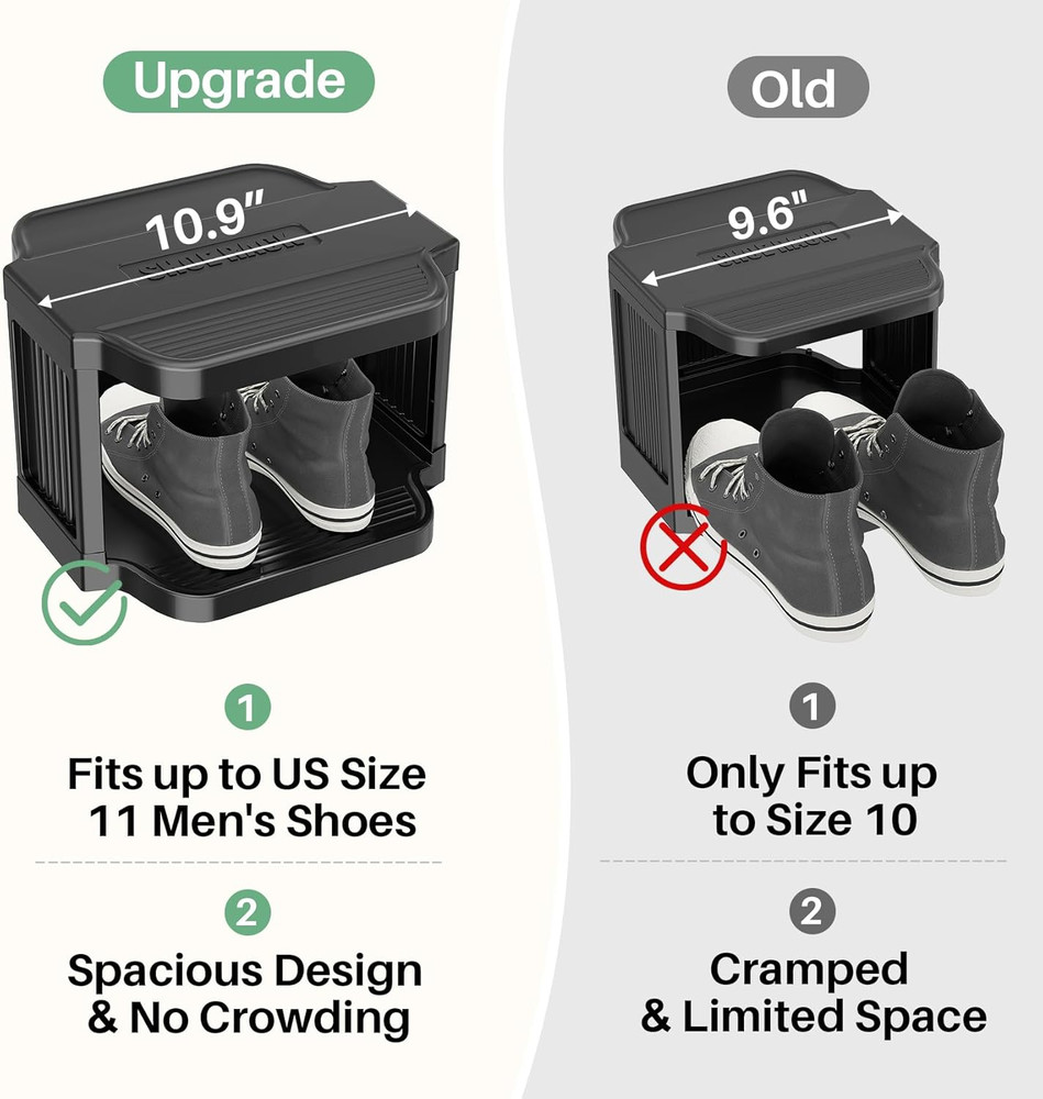 8-Tier Vertical Plastic Shoe Rack, Freestanding Stackable Storage Organizer for