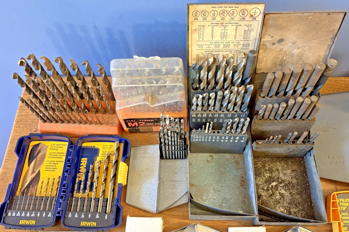 Huge Lot of Machinist Tools HSS Drill Bits, Indexes, Sets, Chucks, Chuck Keys