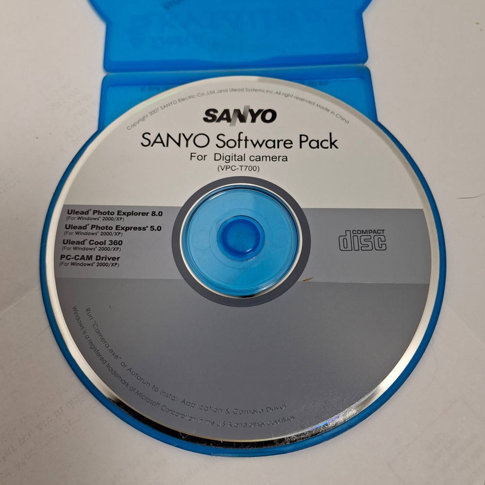 Sanyo Software Pack For Digital Camera VPC-T700 CD For Sanyo VPC
