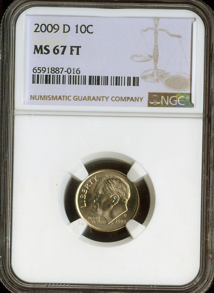 2009 D Roosevelt Dime NGC MS67 FT QUALITY✔️