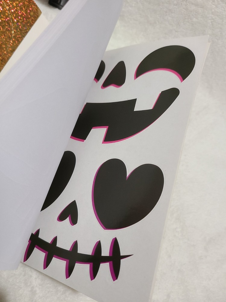 Bundle Halloween Pumpkin Faces , Pumpkin Carving Tool , stickers and Flash light