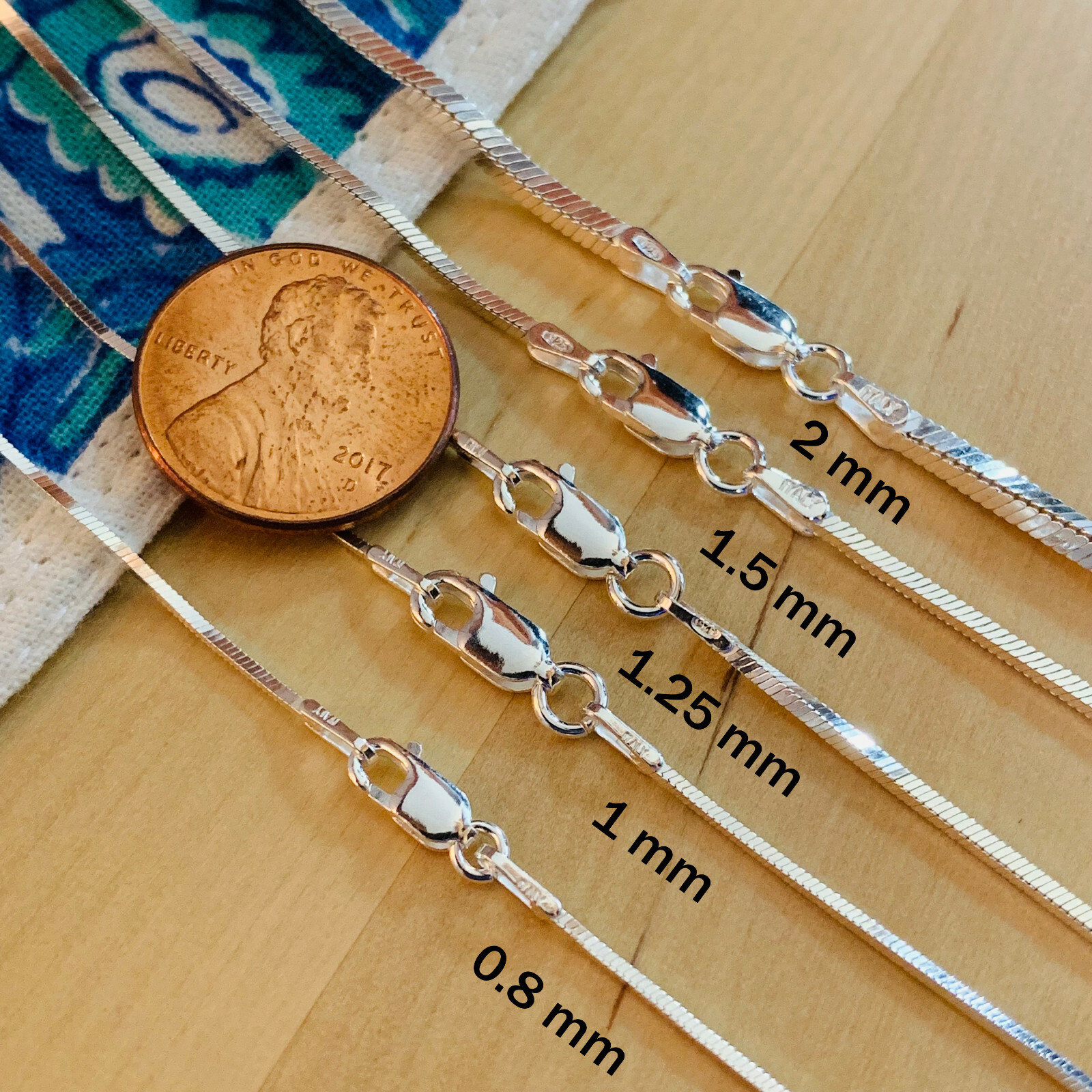 Real Solid 925 Sterling Silver Square Diamond Cut Snake Italian Chain Necklace