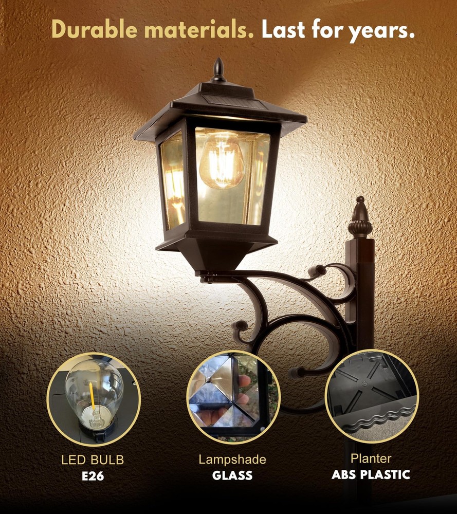 Pasamic Solar Lamp Post Light Outdoor Waterproof