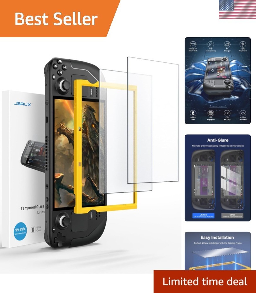 Scratch Resistant Matte Screen Protectors for Steam Deck - 2-Pack with Guide