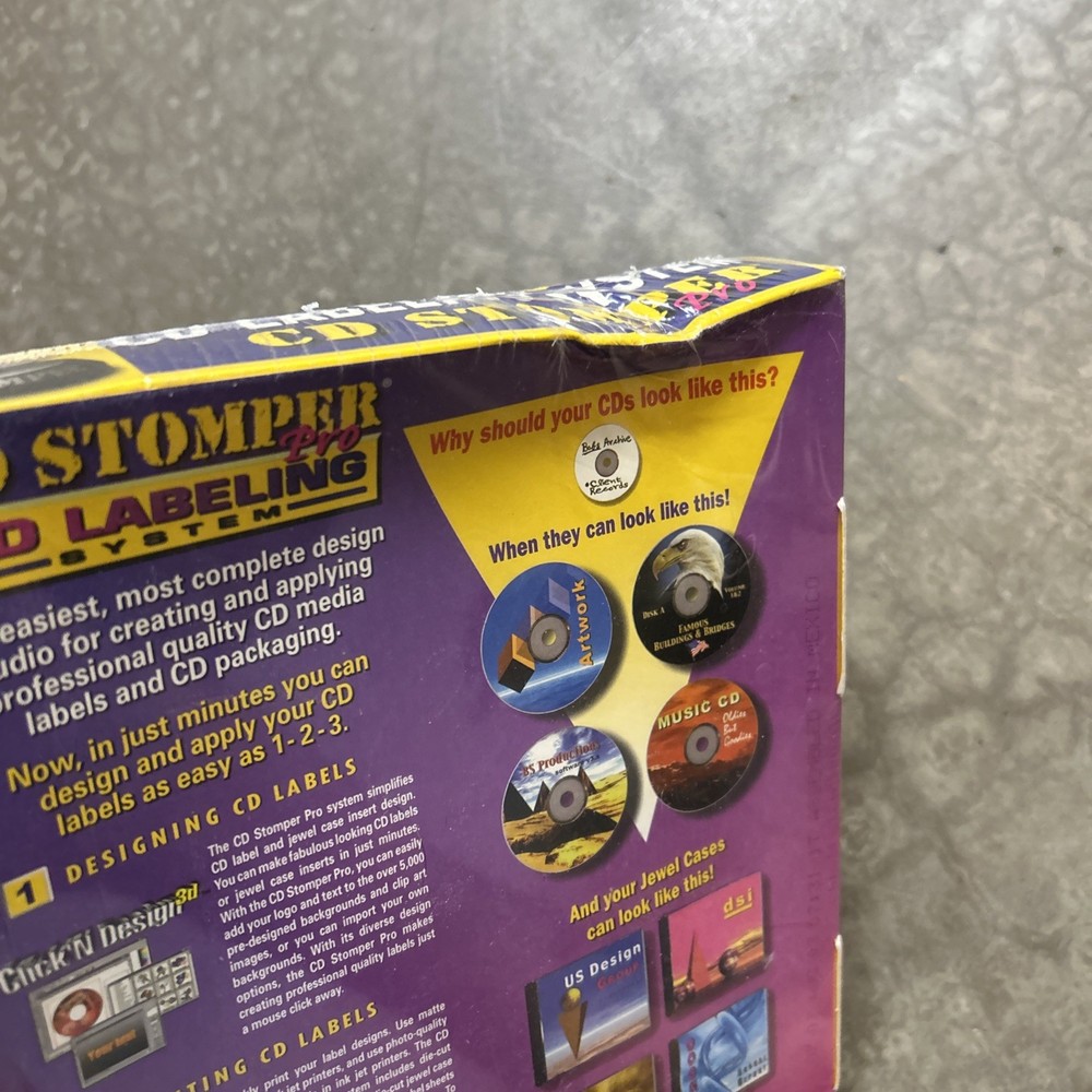 CD Stomper Pro CD Label Design Applicator System Kit PC & Mac Software Labeling 