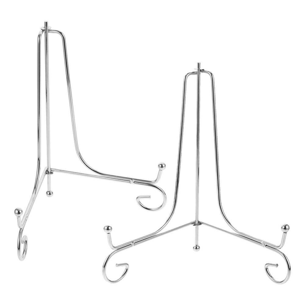 2 Pcs Iron Display Stand Plate Stands for Dish Rack Decorative Scroll