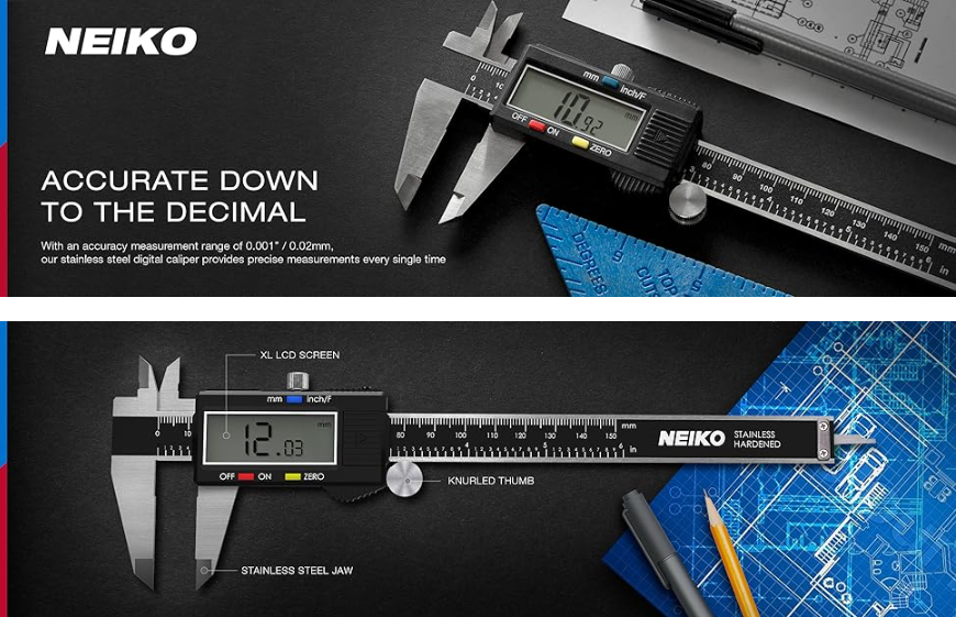 01408A 8” Electronic Digital Caliper Extra Large Display | 0-8 Inches | In