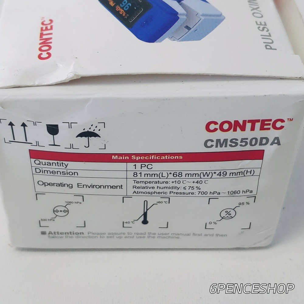 New In DENTED Box Contec Pulse Oximeter CMS50DA / Finger / Oxygen