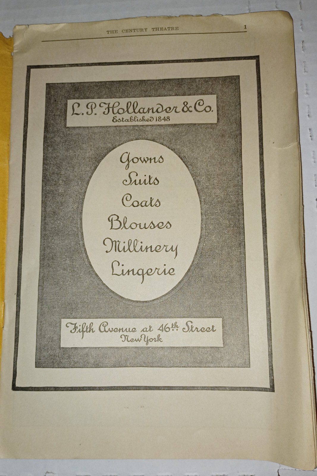 TYRONE POWER CENTURY THEATRE NY Jan 1918 CHU CHIN CHOW Broadway Program-WW1 Era