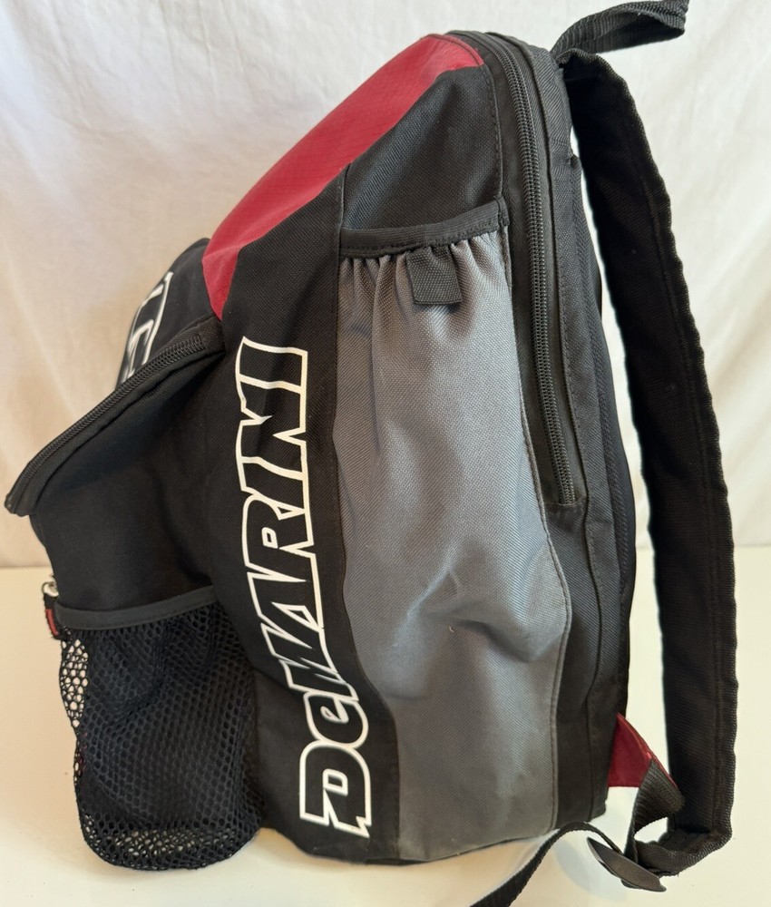 Demarini Backpack Baseball Softball Bat Bag Red & Black Adjustable Pockets