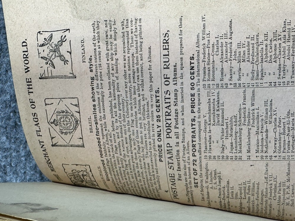 Antique Standard Postage Stamp Catalogue 1896