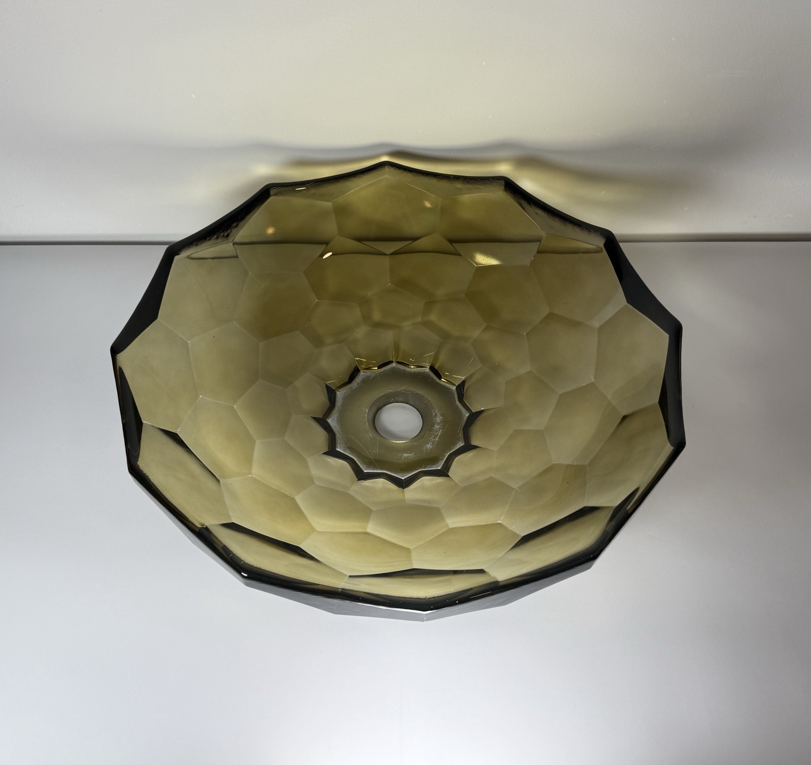 Kohler Briolette K-2373-TG7 17.5” Faceted Glass Vessel Sink Tea Green