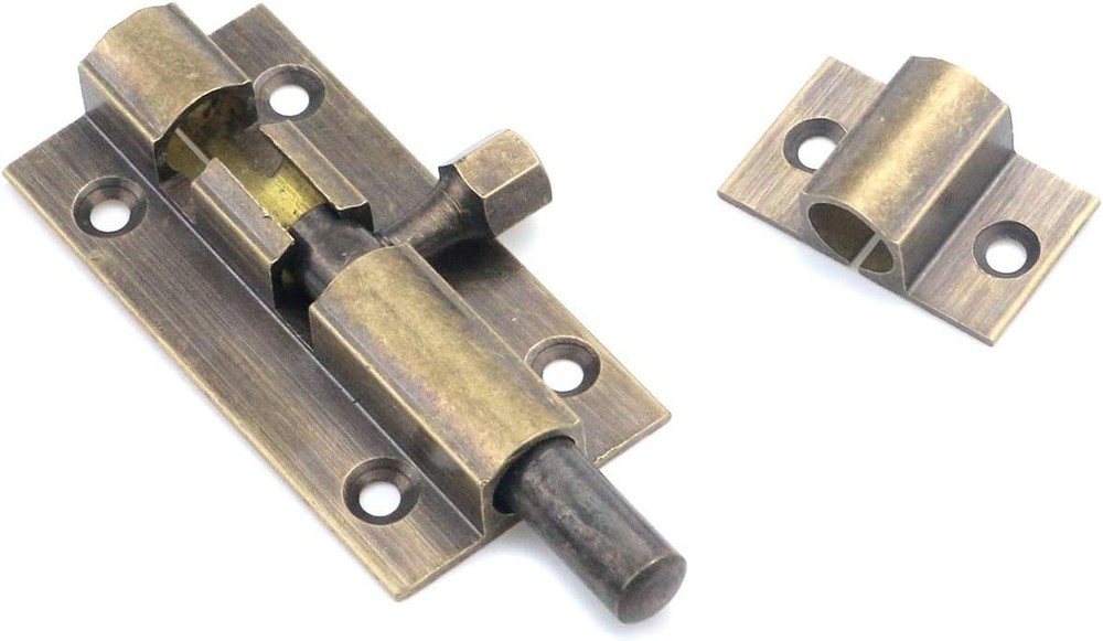 Solid Brass Gate Latch 2-Pack - Antique Bronze, Weatherproof Design