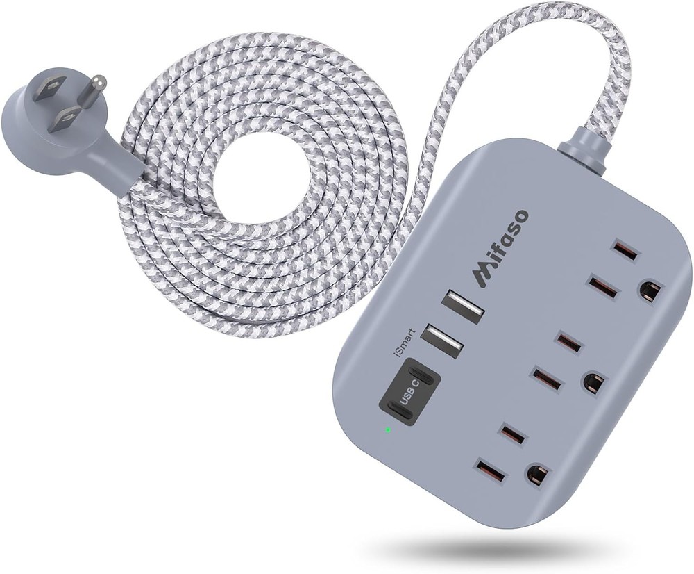 Cruise Ship Essentials - 3Ft Flat Extension Cord with Multiple Outlets, Power...