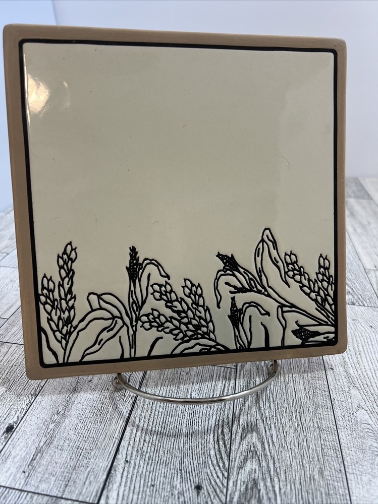 Red Shed Corn 7.5" Square Cork Backed Ceramic Trivet